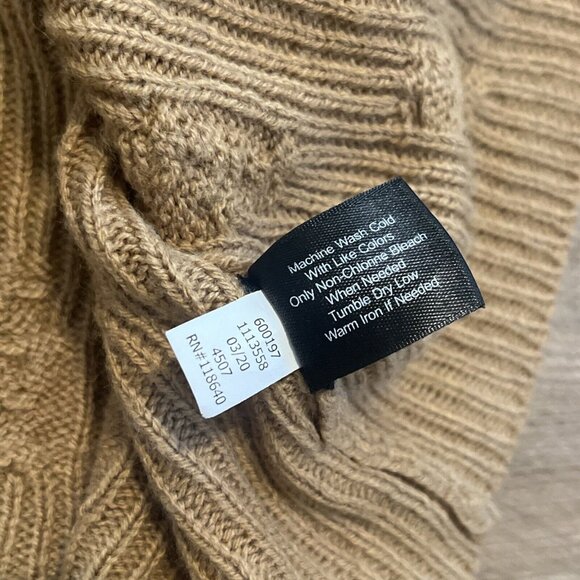 Lane Bryant Mock Neck Sweater SZ 26/28 Tan Pullover Short Sleeve Cable Knit - Picture 6 of 9